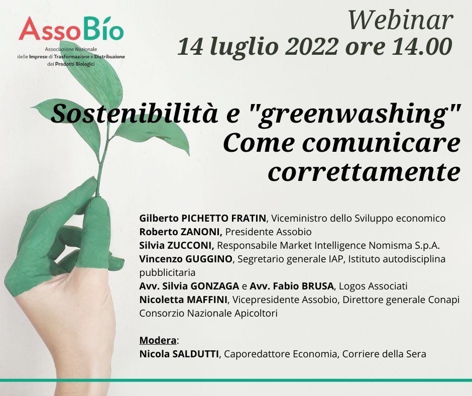 WEBINAR Sostenibilità e Greenwashing, il programma.